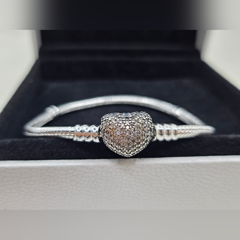 Pandora Heart ❤️ snake chain bracelet. - Picture 1 of 7